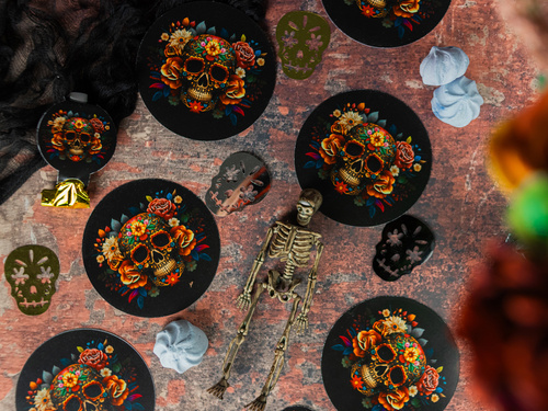 Dia De Los Muertos kétoldalas dekoráció - 12 db.