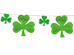 Szent Patrik-napi lóhere füzér - 300 cm - 1 db.