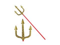 Arany spirális vasvilla piros nyéllel - 120 cm