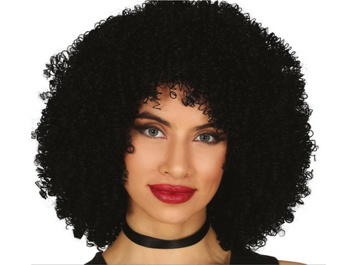 Paróka fekete göndör hajjal - 1 db.