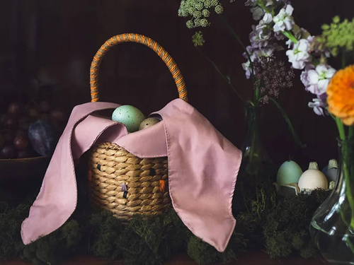 Húsvéti kosár Nyuszi - 28 x 17 cm - 1 db.