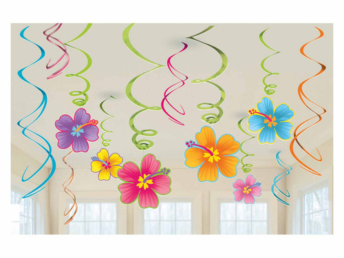 Akasztós dekoráció Swirls Hawaii - 61 cm - 12 db.