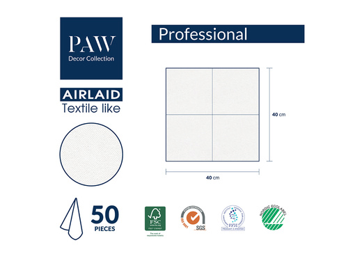 Serwetki komunijne Ryba z listkami - 40 cm - 50 szt.