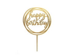 Plexi tortabevonó Boldog születésnapot arany - 1 db.