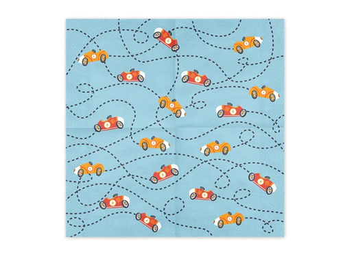 Autók születésnapi szalvéták - 33 cm - 12 db.