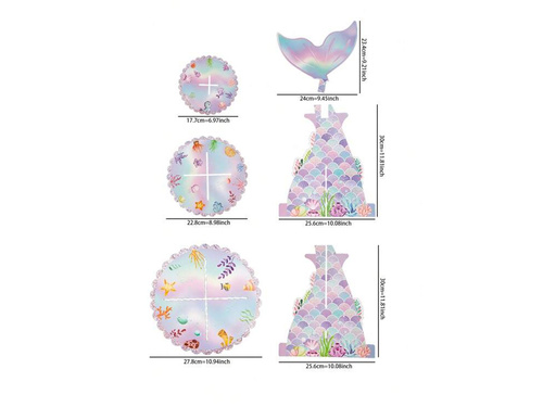 Sellő cupcake flitteres állvány - 1 db.