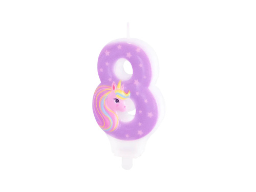 Egyszarvú számgyertya - 8 - nyolc - nyolc