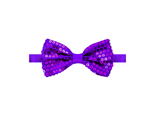 Lila flitteres csokornyakkendő - 7 x 12 cm - 1 db.