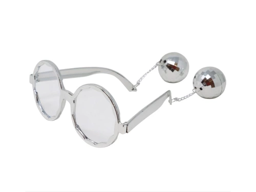 Ezüst pohár mini diszkógömbökkel - 1 db.