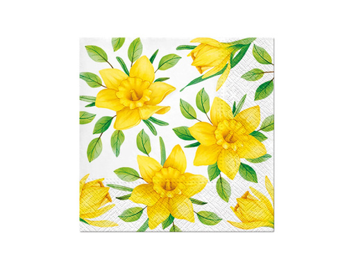 Húsvéti szalvéták Nárciszok - 33 cm - 20 db.