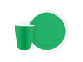 Készlet poharak + papírtányérok zöld - 24 db.