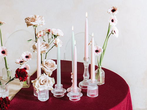 Fagyasztott kúp alakú gyertya - 24 cm - 10 db.