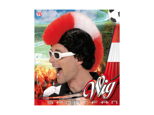 Piros, fehér és piros fan paróka