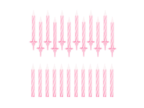 Rózsaszín születésnapi gyertyák - 6 cm - 24 db.
