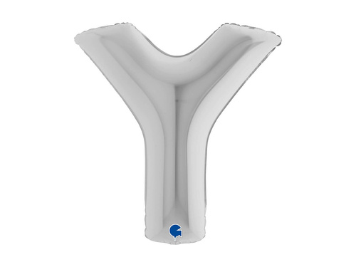 Fólia lufi Y betű ezüst - 40" - 1 db.