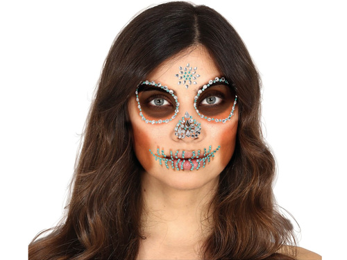 Öntapadós arcmatricák Skull zöld