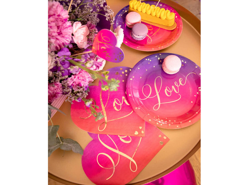 Szerelem ombre szív szalvéták - 33 cm - 10 db.