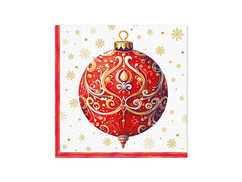 Piros karácsonyi szalvéták - 33 cm - 20 db.