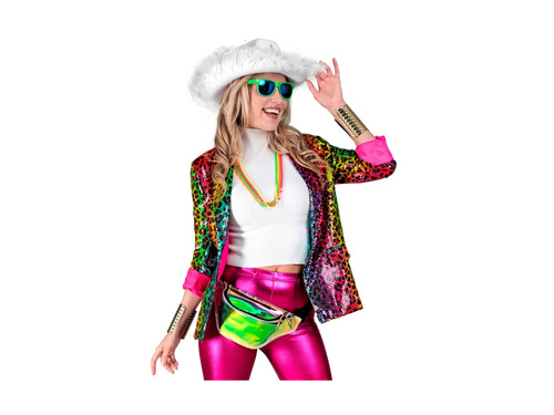 Party Fashion party dzseki - szivárványos flitteres leopárd mintás