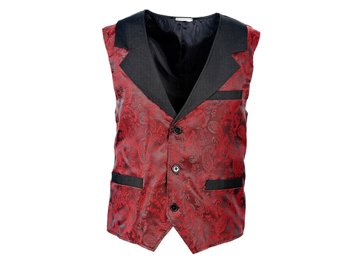 Vintage bordó jacquard mellény - 1 db.