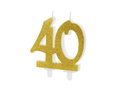 40. születésnapi gyertya arany csillogással - 1 db.