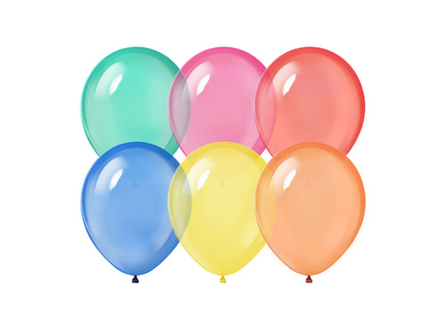 Kristály lufi - közepes - vegyes színek - 10 db.