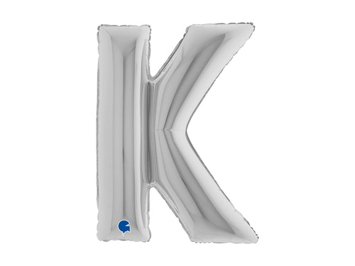Fólia lufi K betű ezüst - 40" - 1 db.