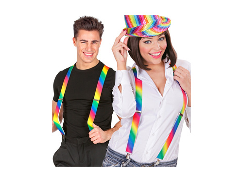 Többszínű szivárványos nadrágtartó