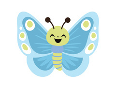 Kétoldalas dekoráció Pillangó kék - 36 x 29 cm