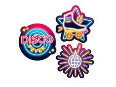 Disco Fever fali dekoráció - 3 db.