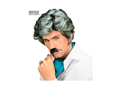 Szürke Playboy paróka bajusszal