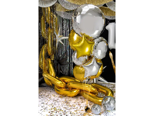 Ezüst kerek fólialufi - 35 cm - 1 db.