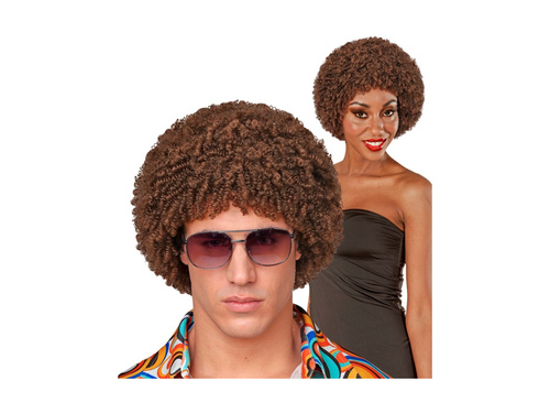 Barna afro diszkó paróka az 1970-es évekből.