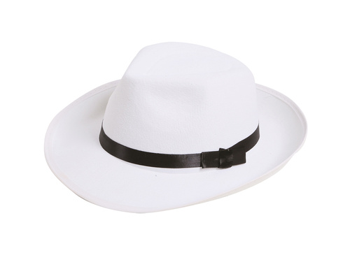 Gengszterkalap fehér, fekete csővel - 1 db.