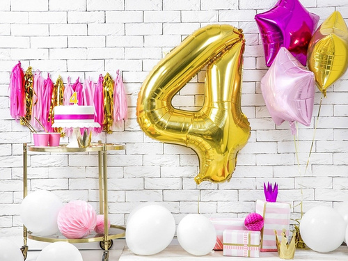 Számgyertya csillámmal - 4 - 1 db.