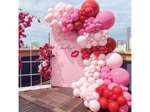 Léggömbök készlete rózsaszín és piros lufi füzérhez - 80 db.