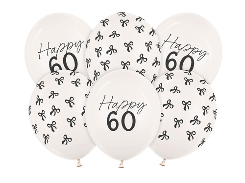 Latex lufik készlet 60. születésnapra - 30 cm - 6 db.