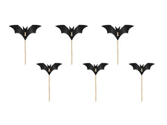 Halloween denevér cupcake picks - 6 db.