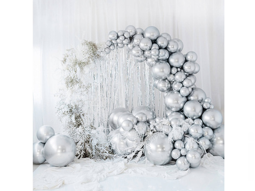 Óriás léggömb 60 cm átmérőjű - Fényes ezüst színű