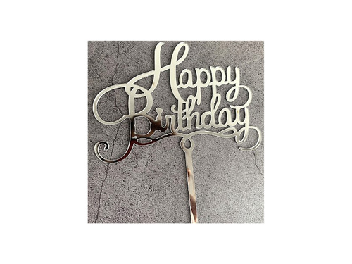 Plexi tortabevonó Boldog születésnapot ezüst - 1 db.