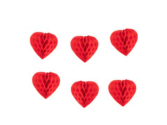 Papír rózsafüzér szívek füzér - 150 cm - 1 db.