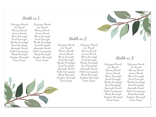 Esküvői asztalterv - 90x60 cm - 1 db.