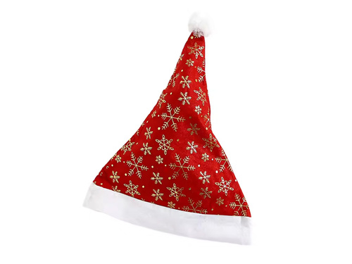 Mikulás sapka hópelyhekkel - 1 db.