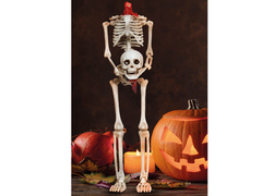 Akasztós dekoráció fej nélküli csontváz - 37 cm - 1 db.