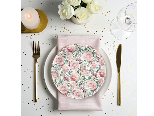 Papírtányérok Rózsa - 18 cm - 8 db.