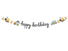 Boldog születésnapot papír banner Építés - 1 db.