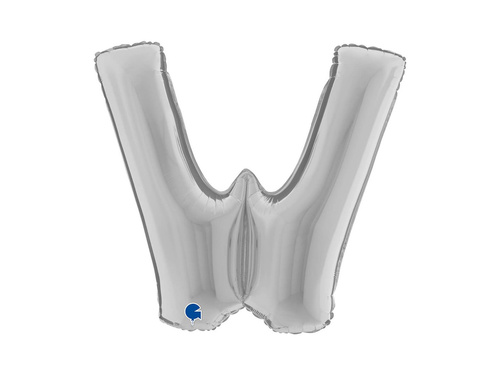 Fólia lufi W betű ezüst - 40" - 1 db.
