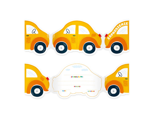 Autók születésnapi meghívók - 6 db.