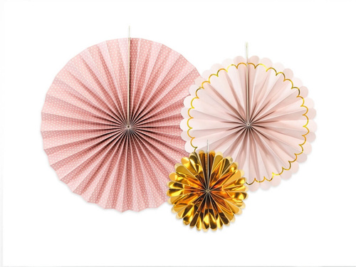 Rózsaarany lógó rozetták - 3 db.