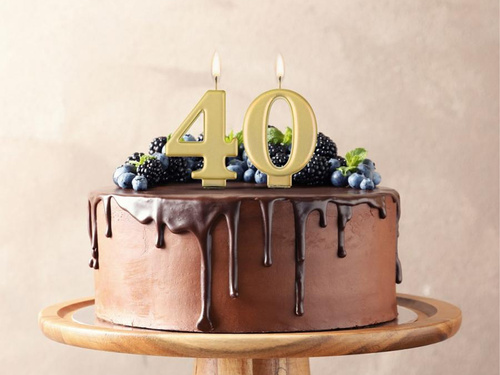 Fémszínű arany számgyertya - 4 - négy